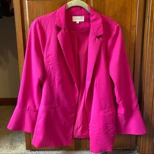 Hot Pink Flare Sleeve Blazer